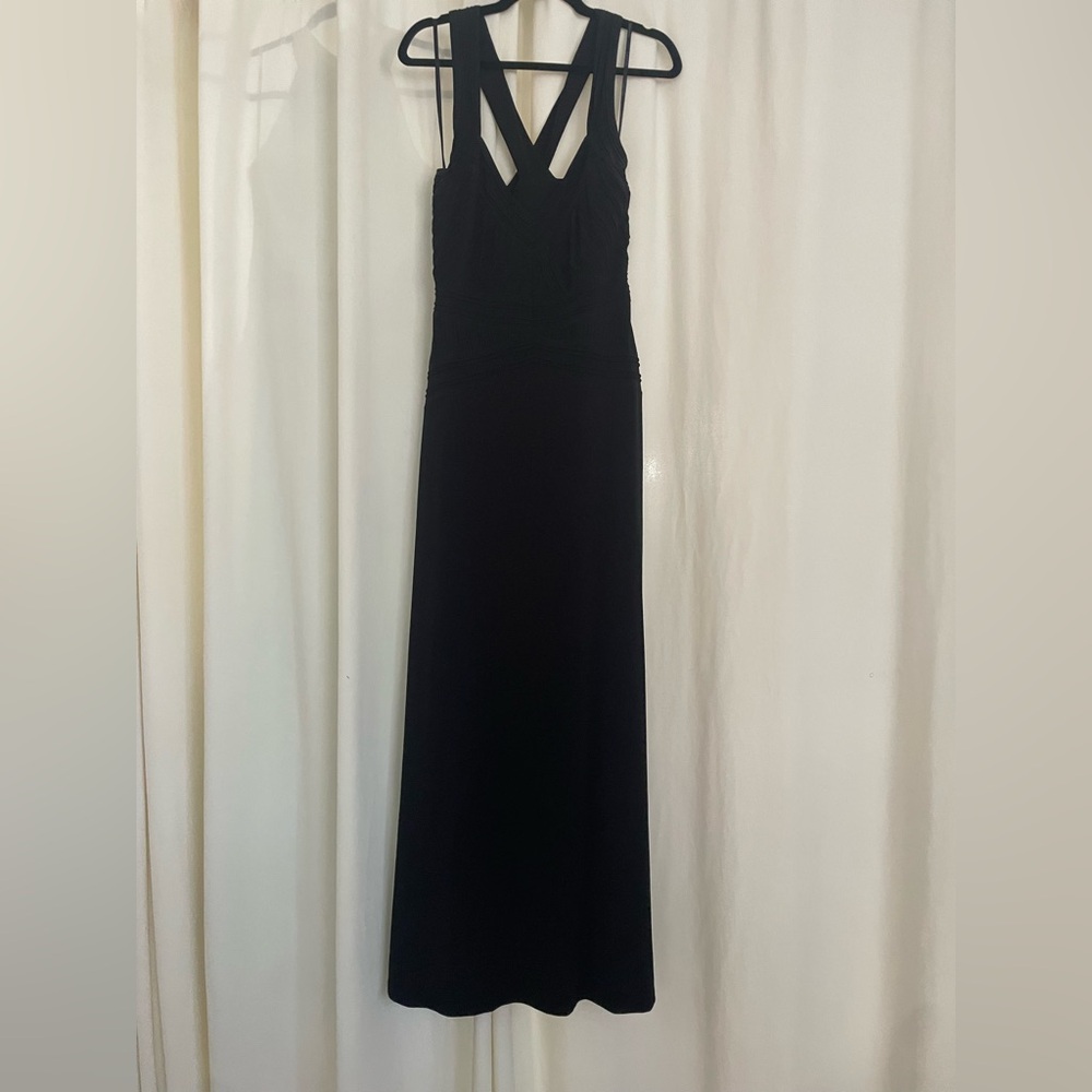 Calvin Klein Black Empire Cross Back Evening Formal Dress 12